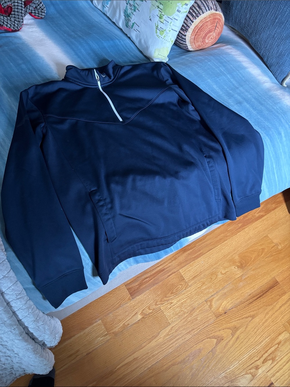Nike Golf Tour Performance Navy Half-Zip Pullover with White Zip